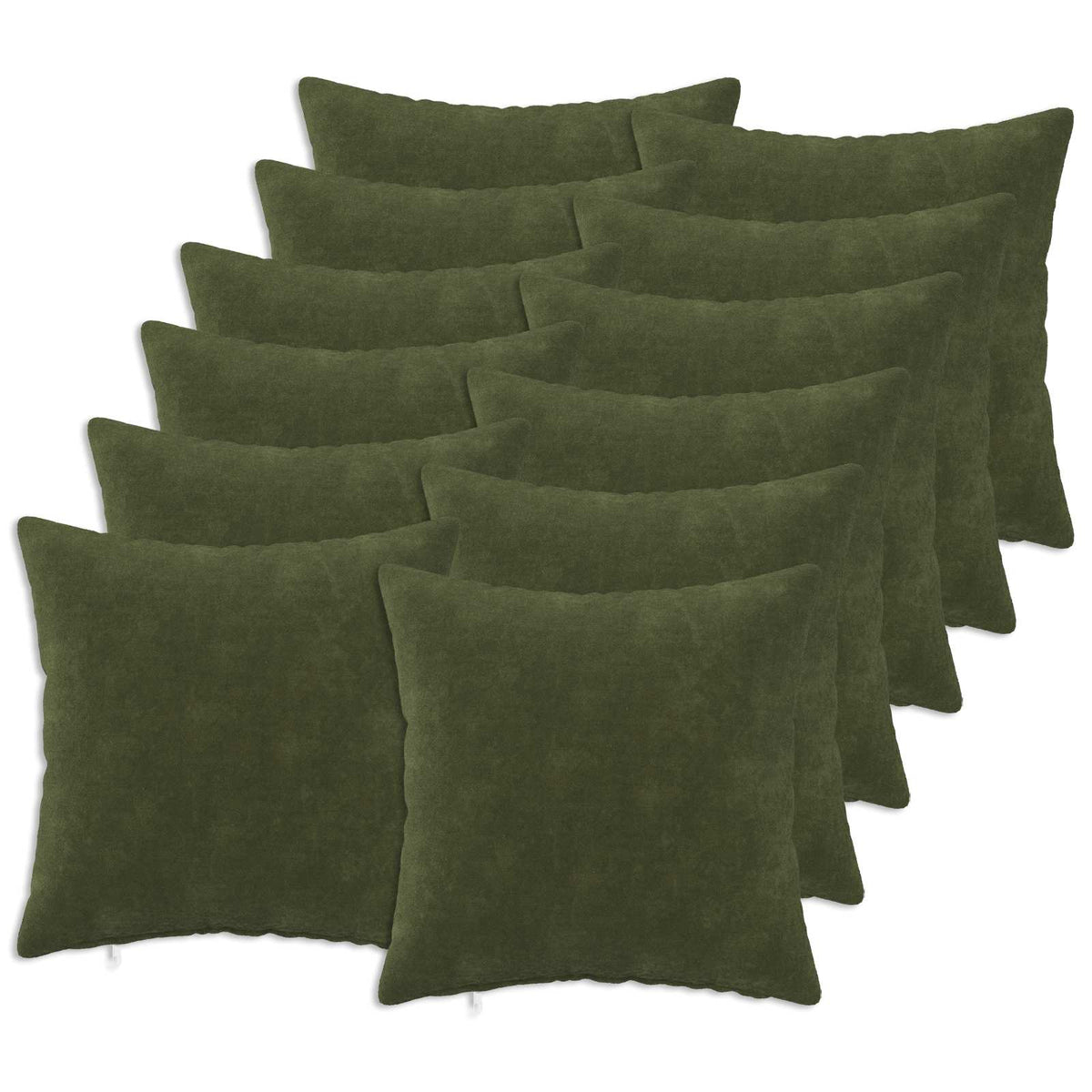 Throw Pillow HEERLEN Microfiber Fleece 12 pcs 45 x 45 cm Green