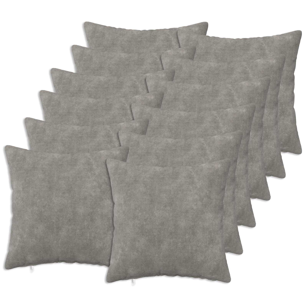 Throw Pillow HEERLEN Microfiber Fleece 12 pcs 45 x 45 cm Light grey