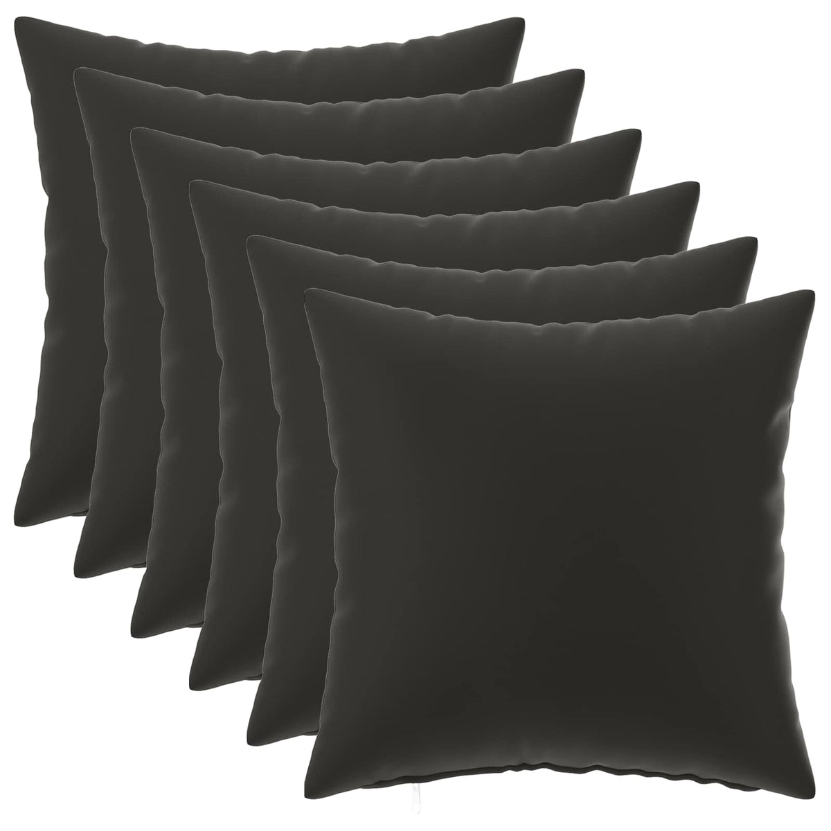 Throw Pillow HEERLEN Polyester 6 pcs 45 x 45 cm Black