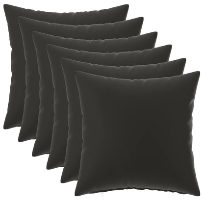 Throw Pillow HEERLEN Polyester 6 pcs 45 x 45 cm Black
