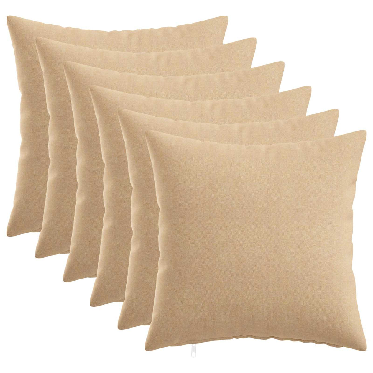 Throw Pillow HEERLEN Fabric 6 pcs 50 x 50 cm Cream