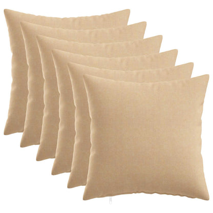 Throw Pillow HEERLEN Fabric 6 pcs 50 x 50 cm Cream