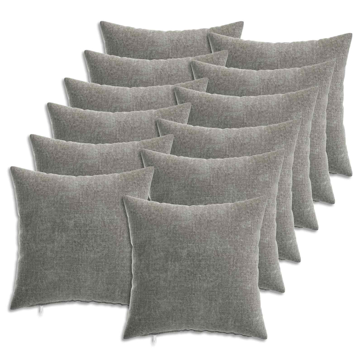 vidaXL Cushion with Pillow HEERLEN 12 pcs Dark Grey Chenille Fabric 2