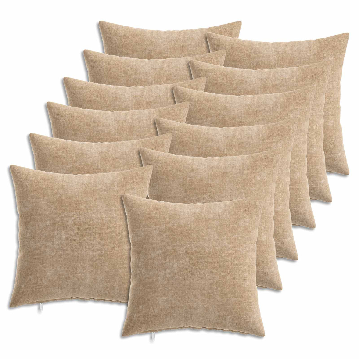 vidaXL Cushion with Pillow HEERLEN 12 pcs Taupe Chenille Fabric 2
