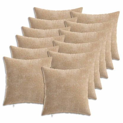 vidaXL Cushion with Pillow HEERLEN 12 pcs Taupe Chenille Fabric 2