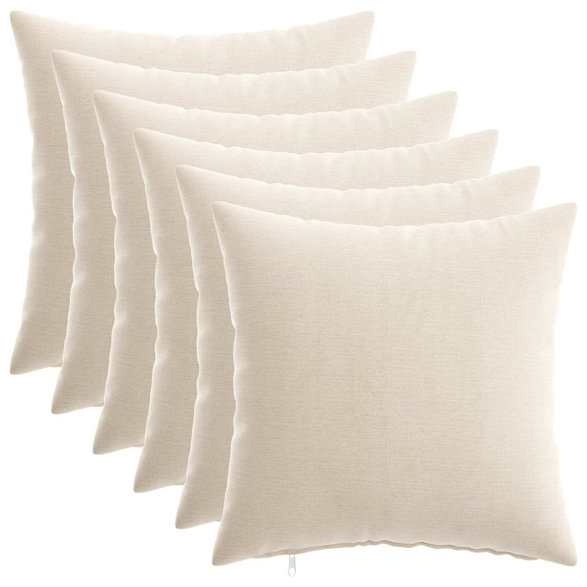 vidaXL Throw Pillow 6 pcs HEERLEN Cream 50 x 50 cm Chenille Fabric 2
