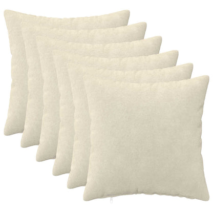 Throw Pillow HEERLEN Microfiber Fleece 6 pcs Cream 50 x 50 cm