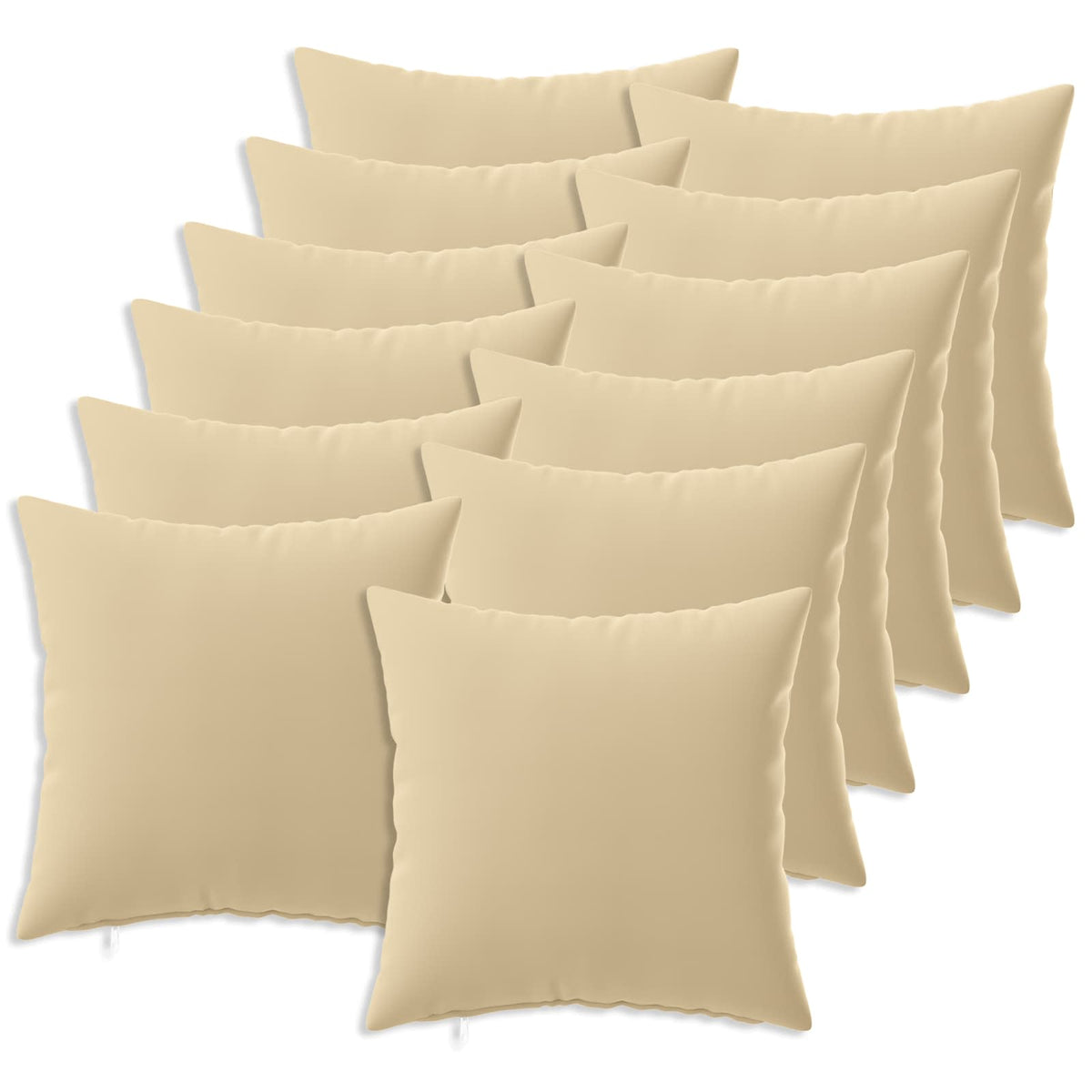 Throw Pillow HEERLEN Polyester 12 pcs 50 x 50 cm Beige