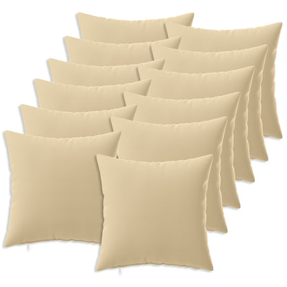 Throw Pillow HEERLEN Polyester 12 pcs 50 x 50 cm Beige
