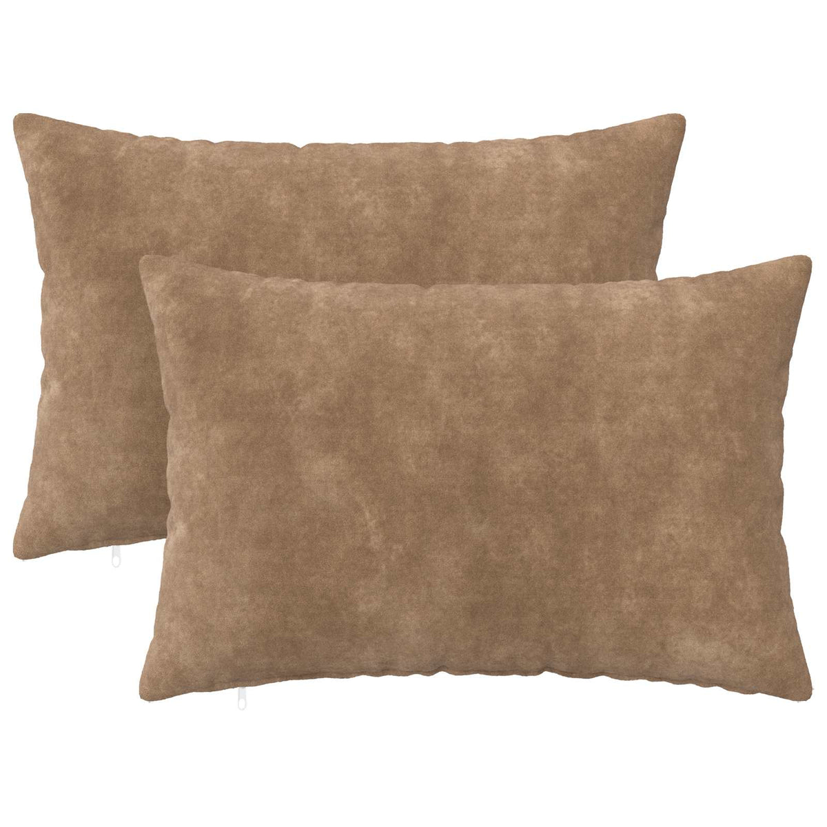 Throw Pillow HEERLEN Microfiber Fleece 2 pcs Taupe 50 x 75 cm
