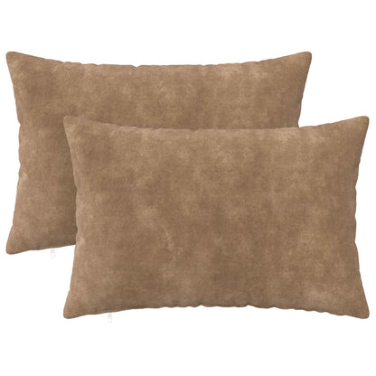 Throw Pillow HEERLEN Microfiber Fleece 2 pcs Taupe 50 x 75 cm