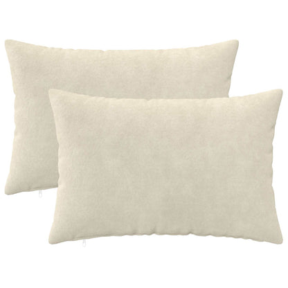 Throw Pillow HEERLEN Microfiber Fleece 2 pcs Cream 50 x 75 cm