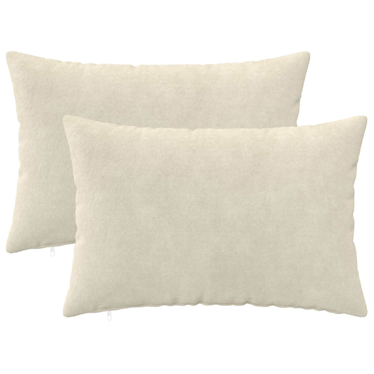 Throw Pillow HEERLEN Microfiber Fleece 2 pcs Cream 50 x 80 cm