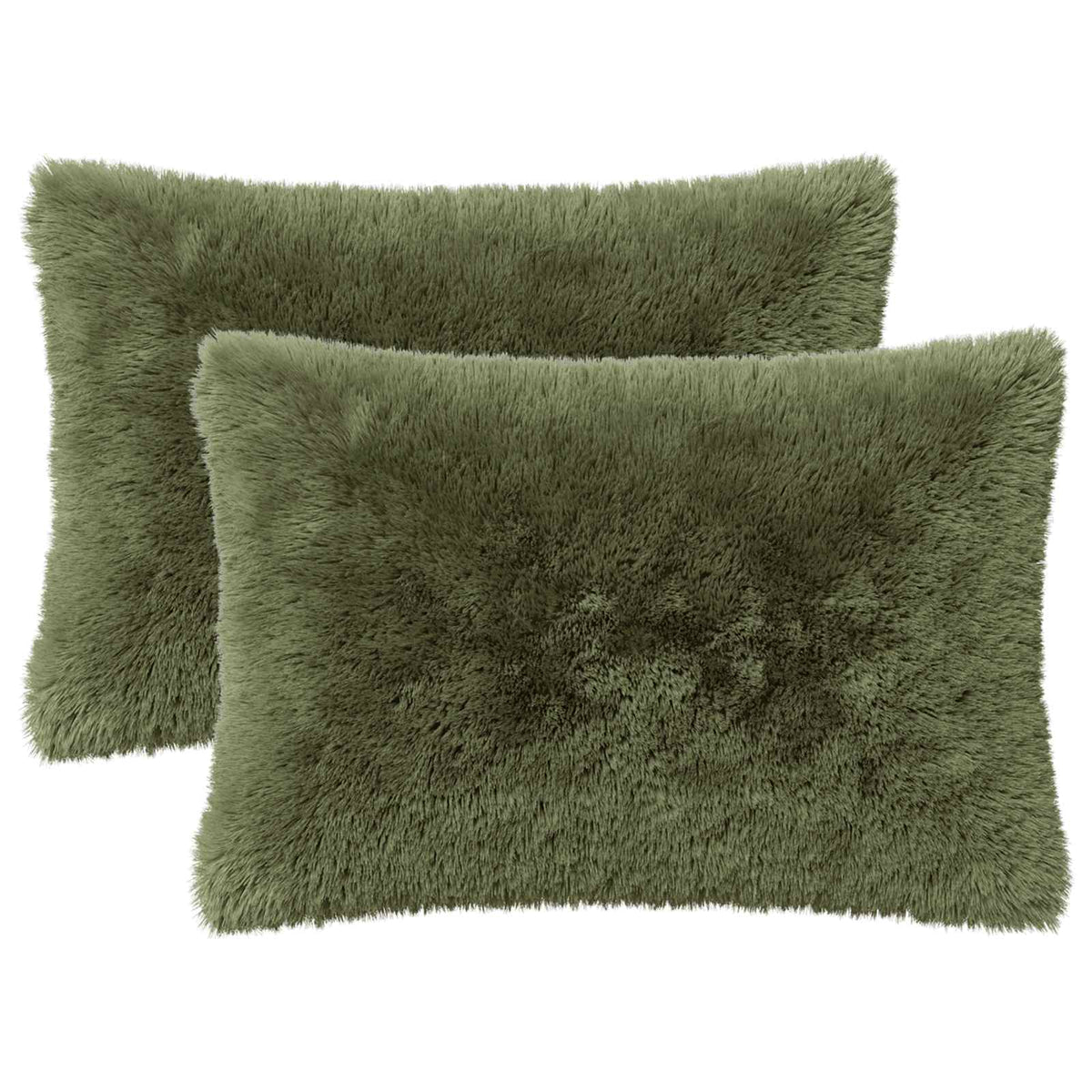 Throw Pillow HEERLEN PV Fleece 2 pcs Green 50 x 80 cm