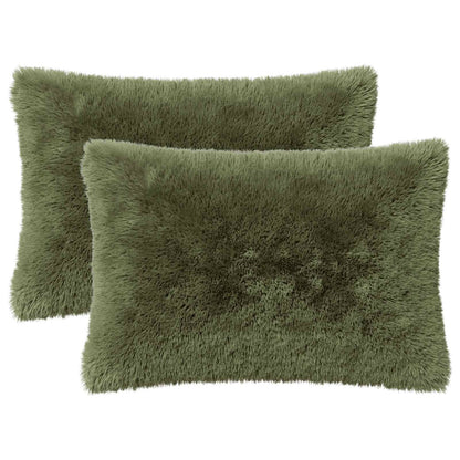 Throw Pillow HEERLEN PV Fleece 2 pcs Green 50 x 80 cm