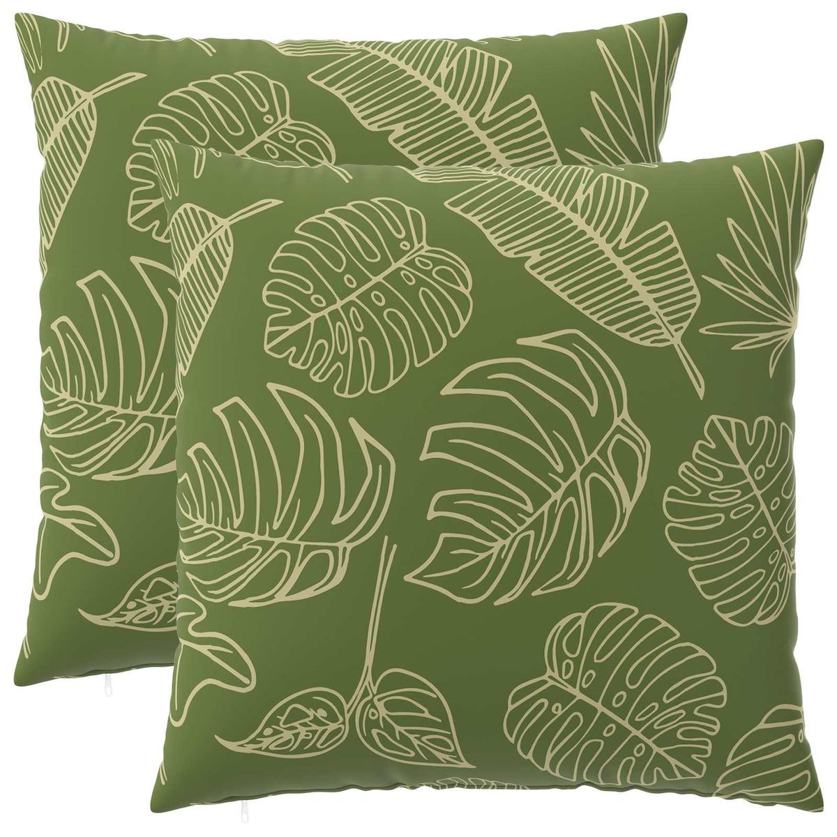 vidaXL Throw Pillow 2 pcs HEERLEN Leaf Design 65 x 65 cm Polyester 2