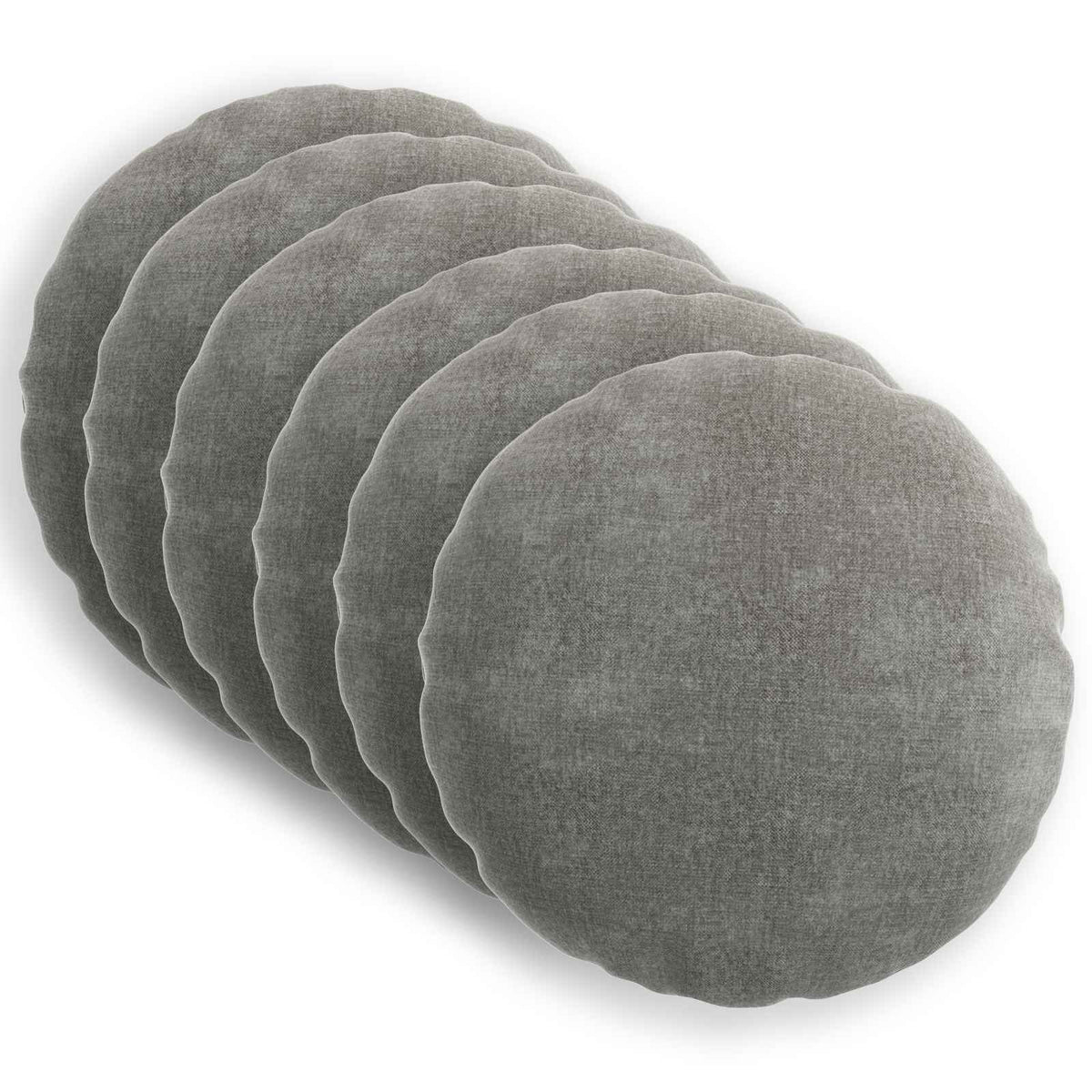 vidaXL Throw Pillow 6 pcs HEERLEN Dark Grey Dia. 40 cm Chenille Fabric 2