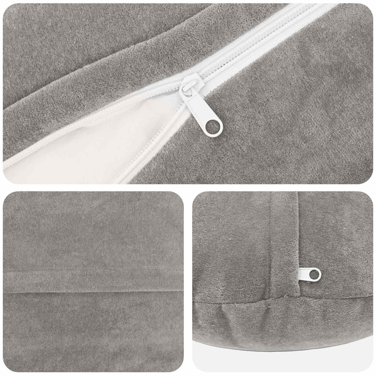 vidaXL Throw Pillow 6 pcs HEERLEN Light Grey Dia. 40 cm 4