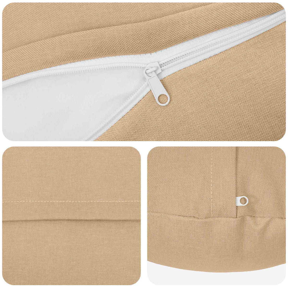 Throw Pillow HEERLEN Dia. 50 cm Fabric 6 pcs Ø 50 cm Cream