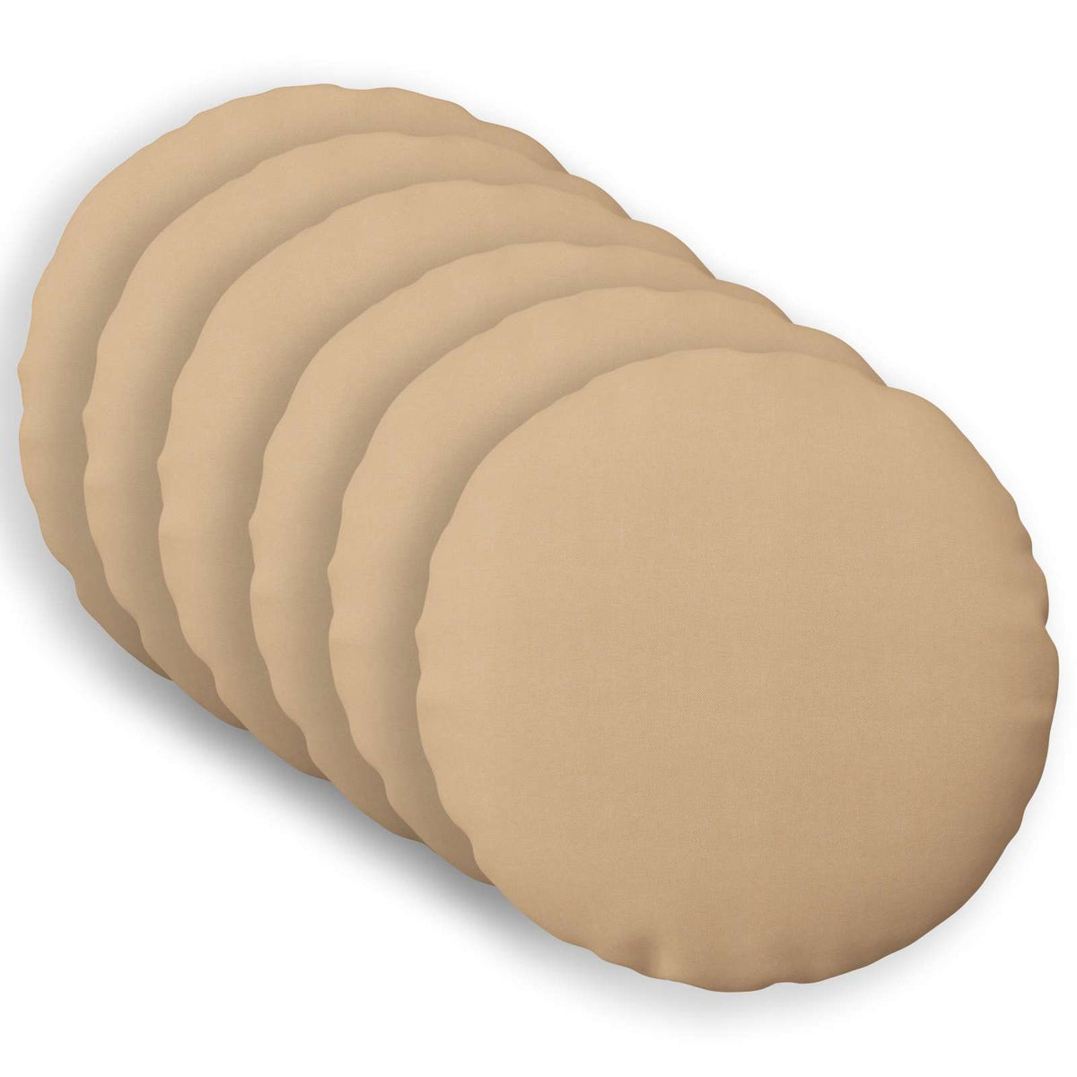 Throw Pillow HEERLEN Dia. 50 cm Fabric 6 pcs Ø 50 cm Cream