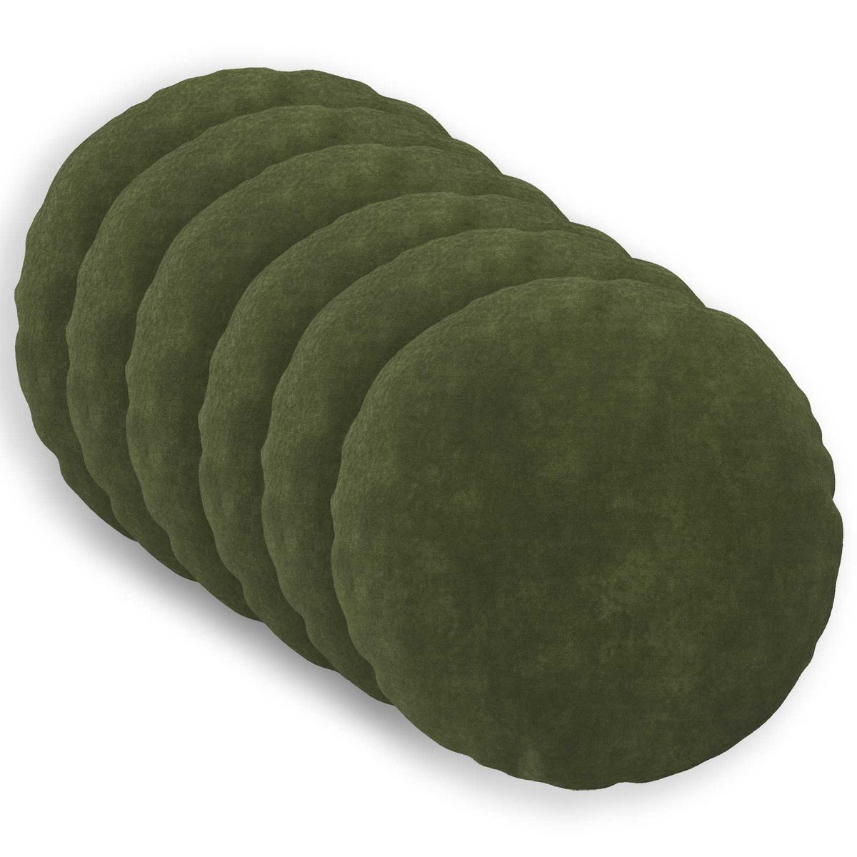 Throw Pillow HEERLEN Microfiber Fleece 6 pcs Green Ø 50 cm