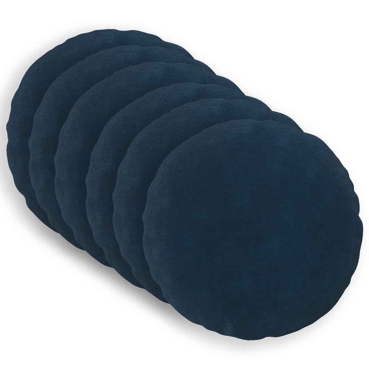 Throw Pillow HEERLEN Microfiber Fleece 6 pcs Blue Ø 50 cm