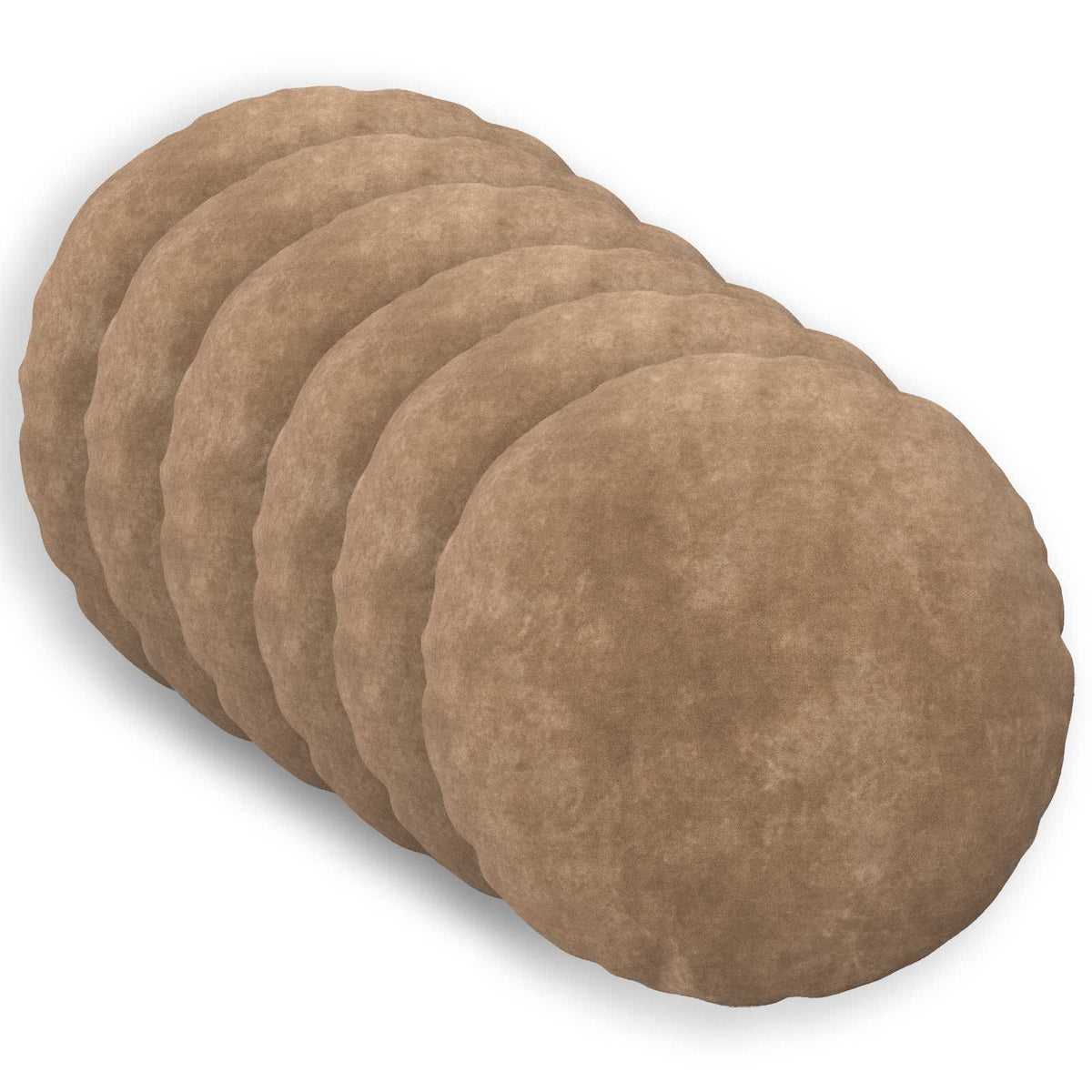 Throw Pillow HEERLEN Microfiber Fleece 6 pcs Taupe Ø 60 cm