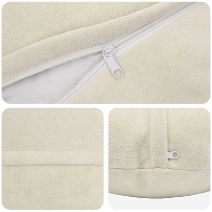 vidaXL Throw Pillow 2 pcs HEERLEN Cream Dia. 60 cm Microfiber Fleece 4