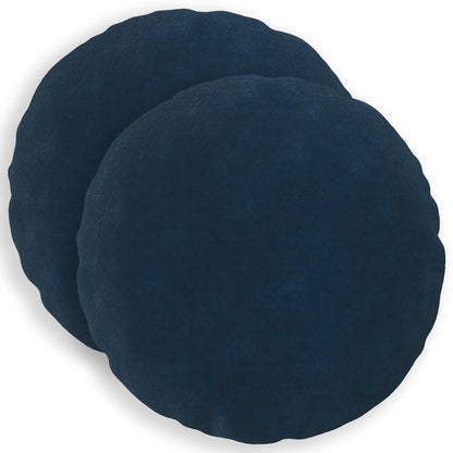 vidaXL Throw Pillow 2 pcs HEERLEN Blue Dia. 60 cm Microfiber Fleece 1