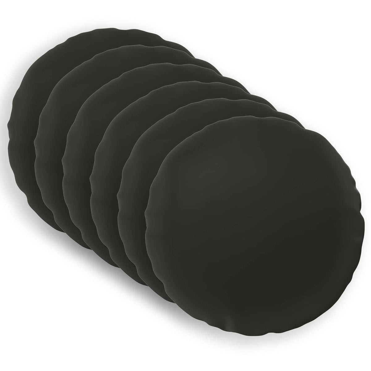 vidaXL Throw Pillow 6 pcs HEERLEN Black Dia. 60 cm Polyester 2