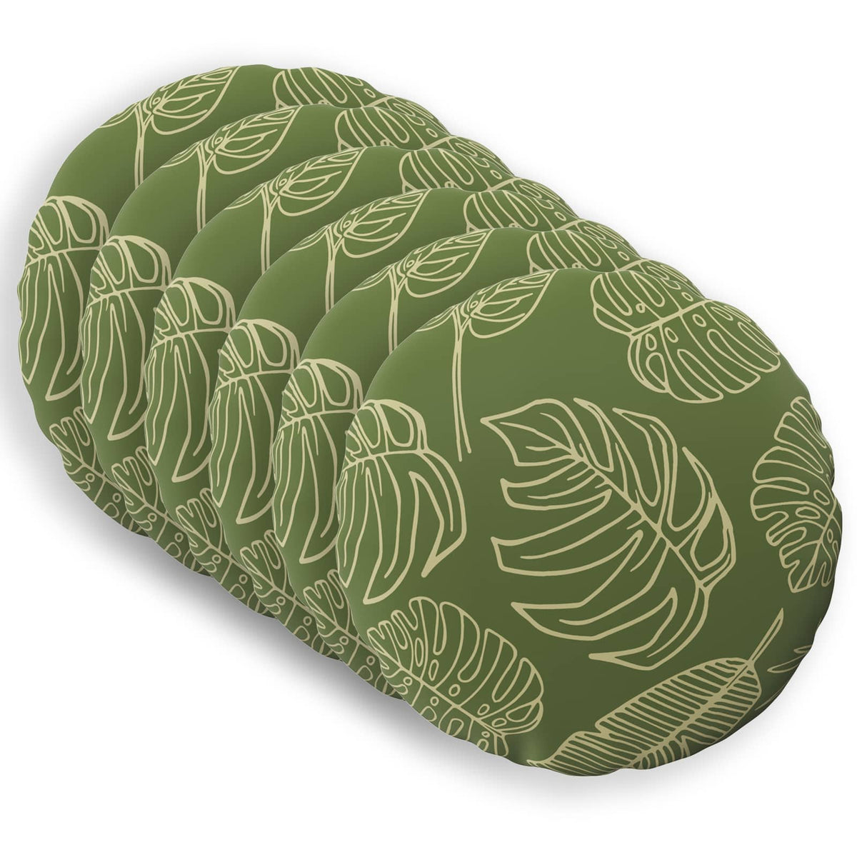 vidaXL Throw Pillow 6 pcs HEERLEN Leaf Design Dia. 60 cm Polyester 2