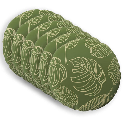 vidaXL Throw Pillow 6 pcs HEERLEN Leaf Design Dia. 60 cm Polyester 2
