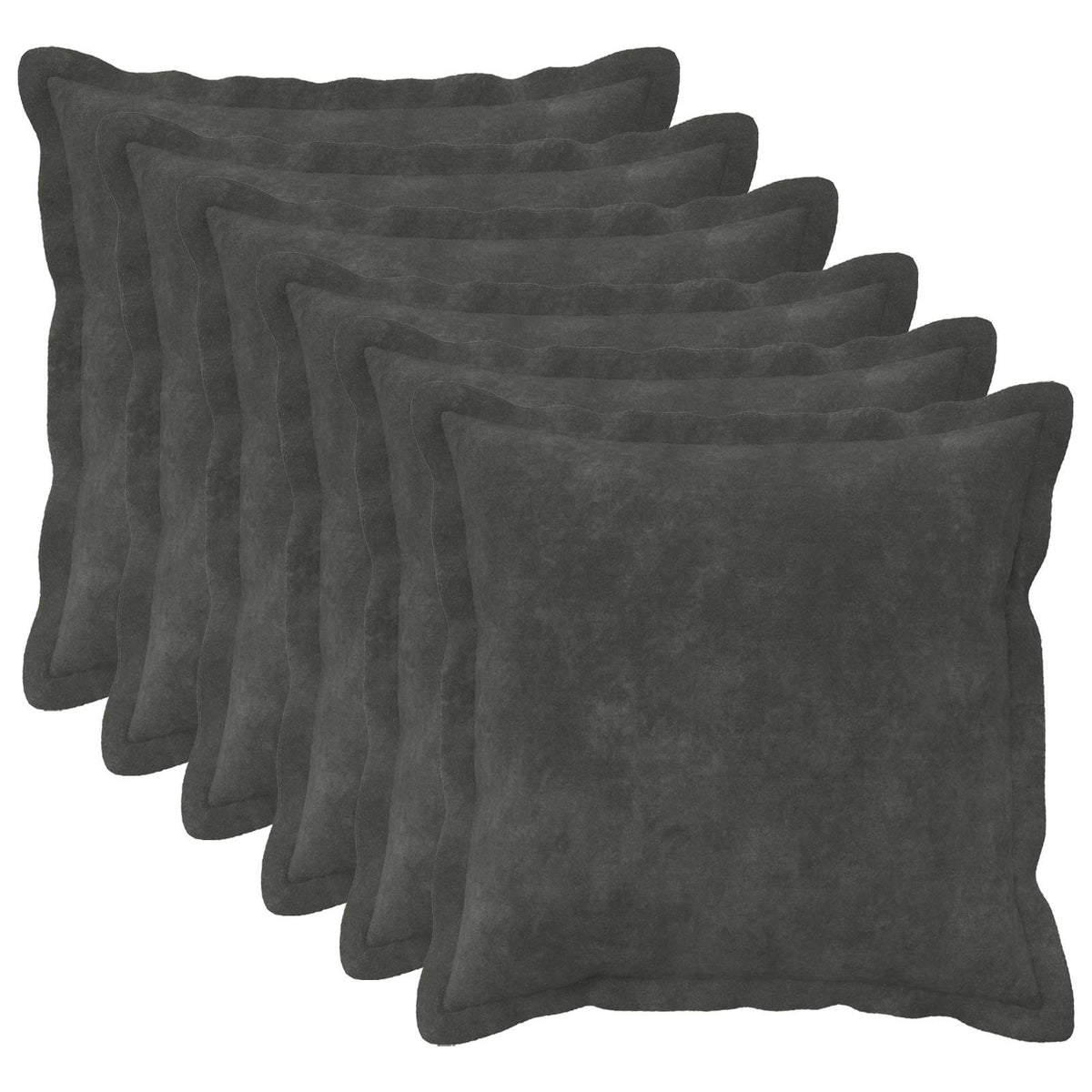 Throw Pillow HOUTEN 35 x 35 cm Microfiber Fleece 6 pcs Anthracite