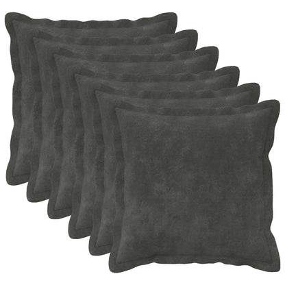 Throw Pillow HOUTEN 35 x 35 cm Microfiber Fleece 6 pcs Anthracite