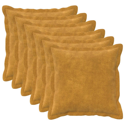 vidaXL Throw Pillow 6 pcs HOUTEN Yellow 35 x 35 cm Microfiber Fleece 1