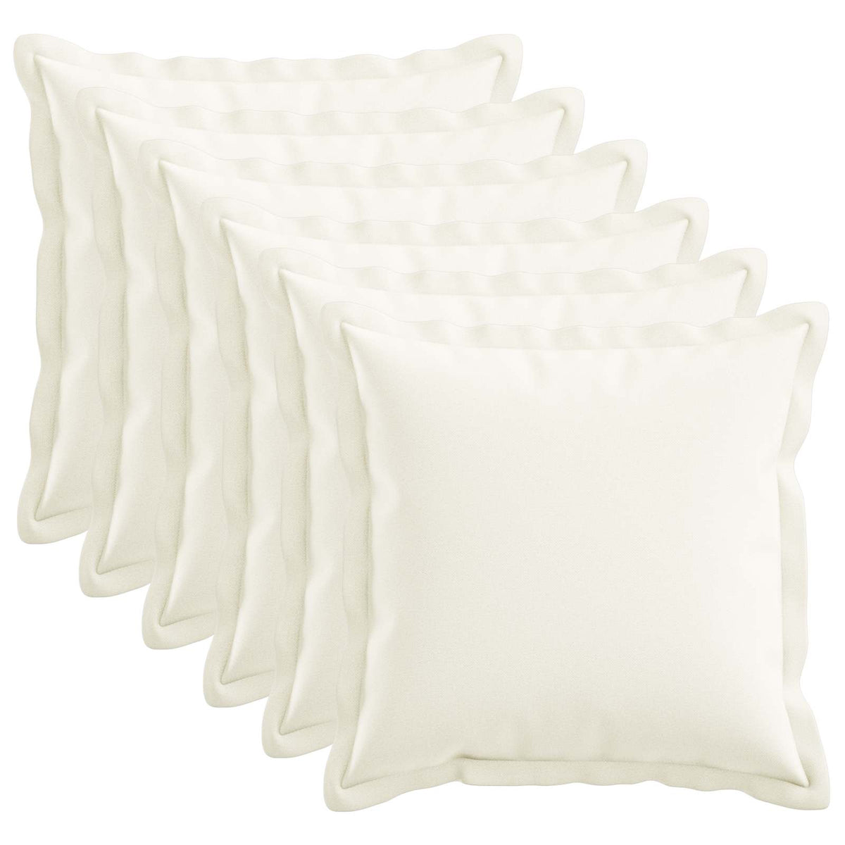 Throw Pillow HOUTEN 40 x 40 cm Faux Linen 6 pcs White