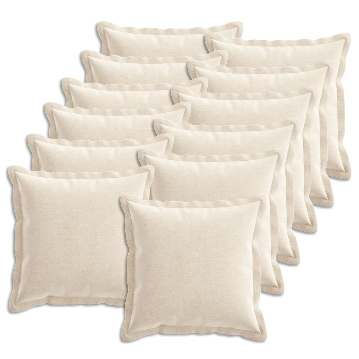 vidaXL Cushion with Pillow HOUTEN 12 pcs Cream Chenille Fabric 2