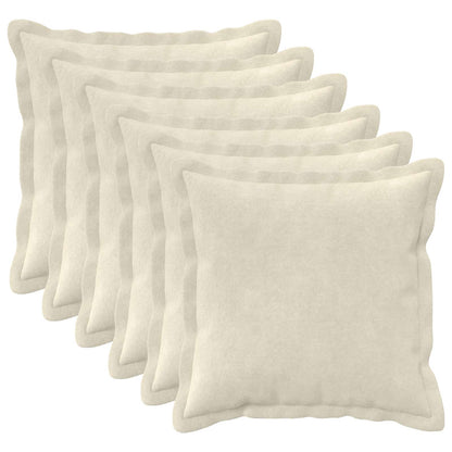 Throw Pillow HOUTEN 40 x 40 cm Microfiber Fleece 6 pcs Cream