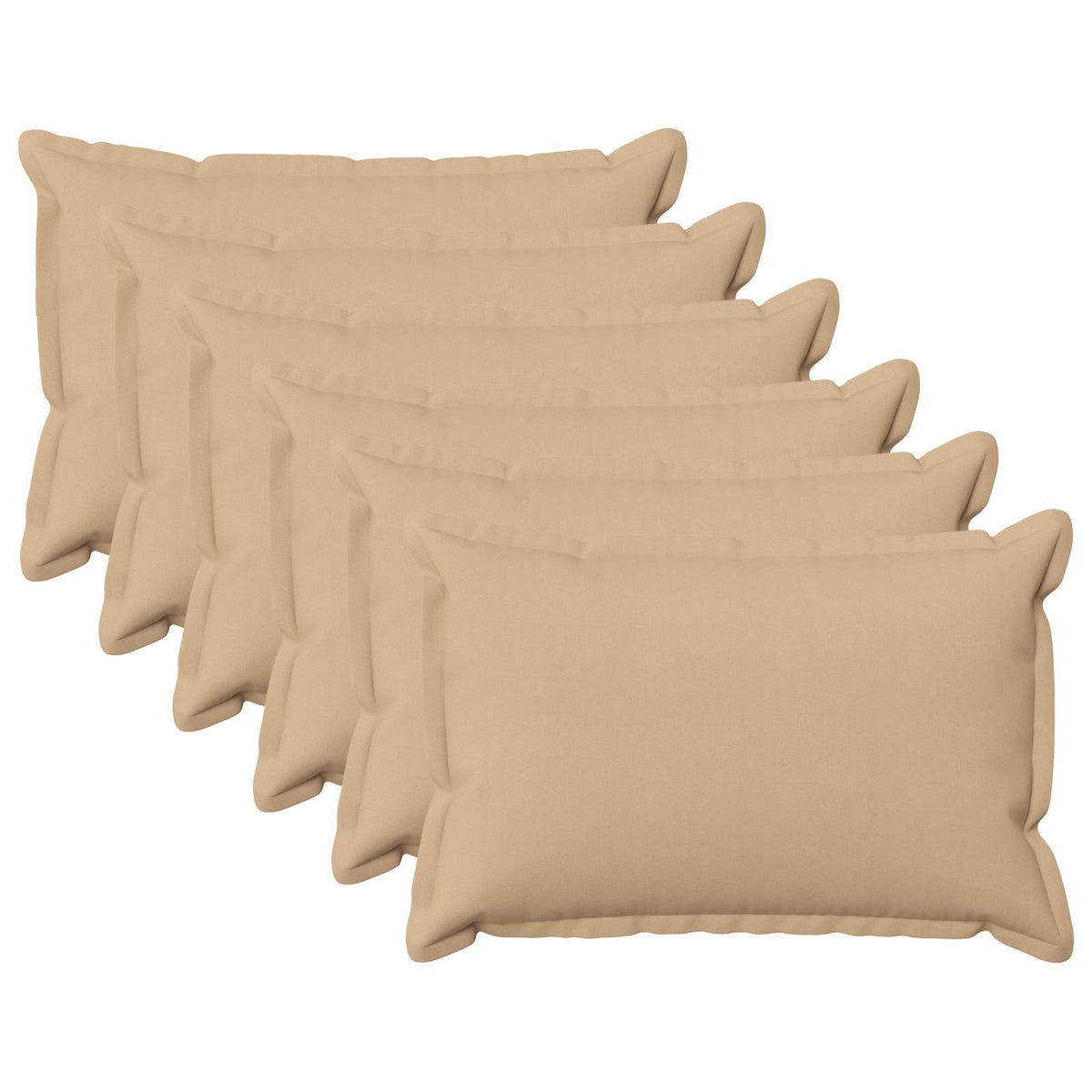 Throw Pillow HOUTEN 40 x 60 cm Faux Linen 6 pcs Cream