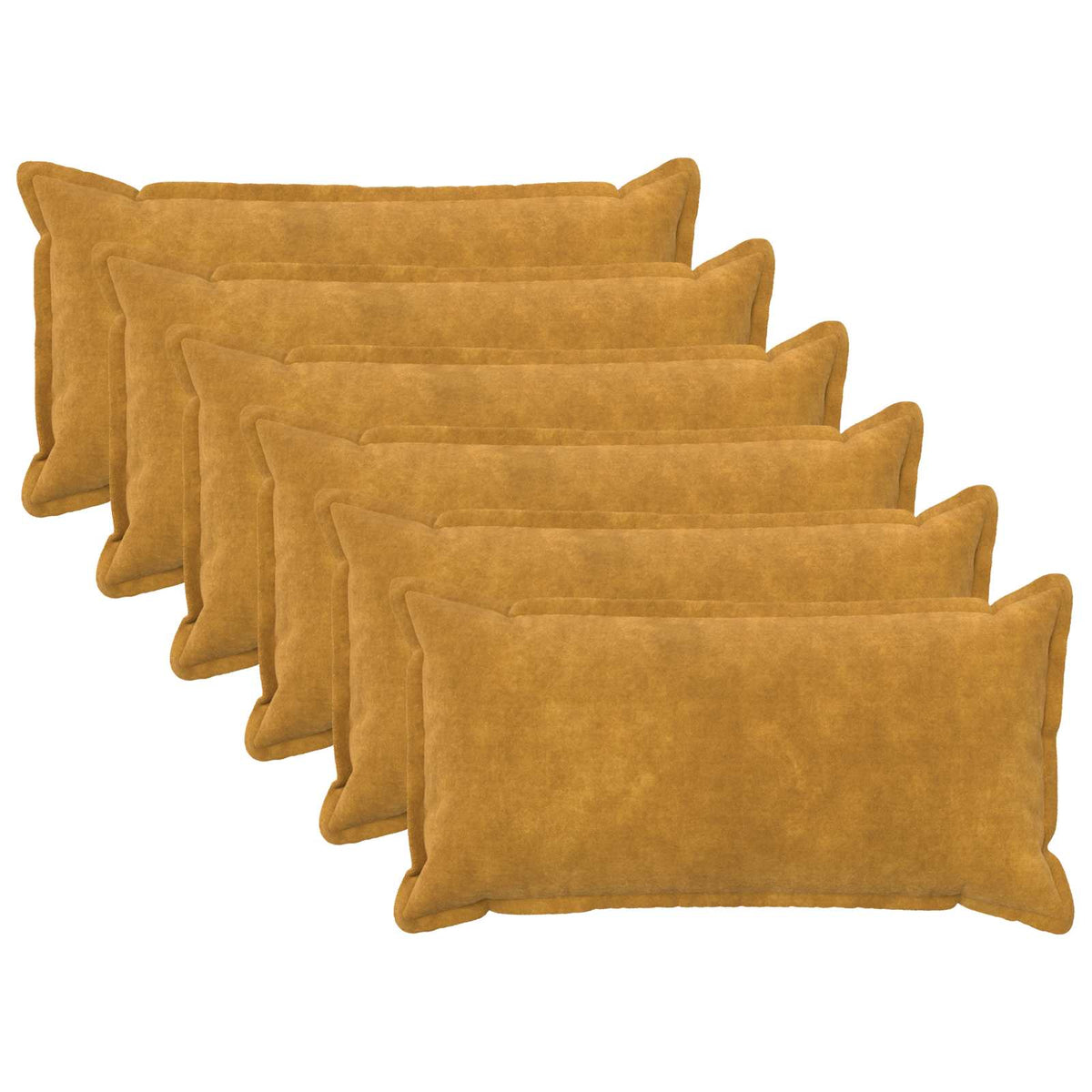 Throw Pillow HOUTEN 40 x 70 cm Microfiber Fleece 6 pcs Yellow
