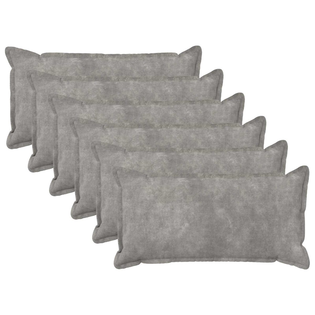 Throw Pillow HOUTEN 40 x 70 cm Microfiber Fleece 6 pcs Light grey