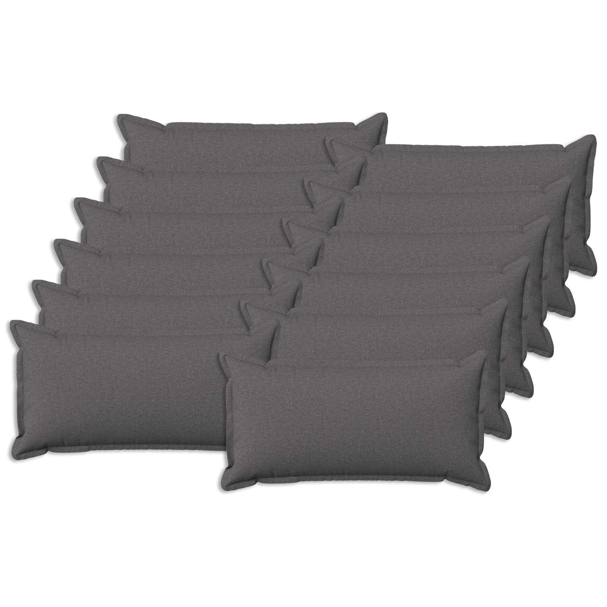 Throw Pillow HOUTEN 40 x 80 cm Faux Linen 12 pcs Light grey