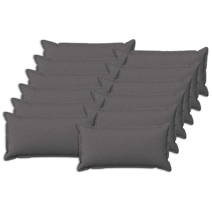 Throw Pillow HOUTEN 40 x 80 cm Faux Linen 12 pcs Light grey