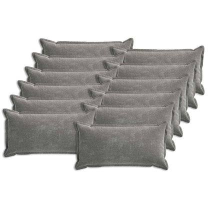 vidaXL Cushion with Pillow HOUTEN 12 pcs Dark Grey Chenille Fabric 2