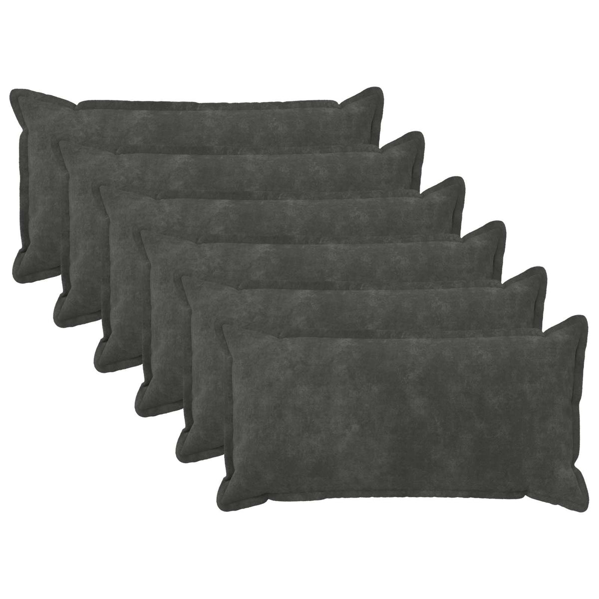 Throw Pillow HOUTEN 40 x 80 cm Microfiber Fleece 6 pcs Anthracite