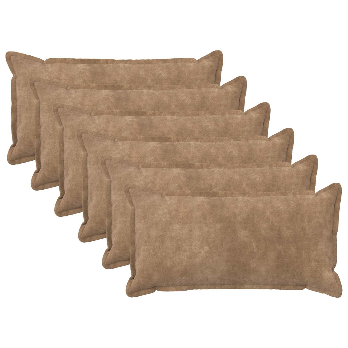 Throw Pillow HOUTEN 40 x 80 cm Microfiber Fleece 6 pcs Taupe