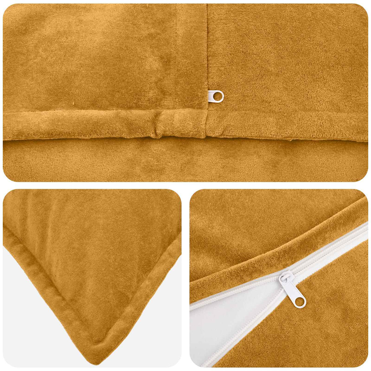 Throw Pillow HOUTEN Microfiber Fleece Yellow
