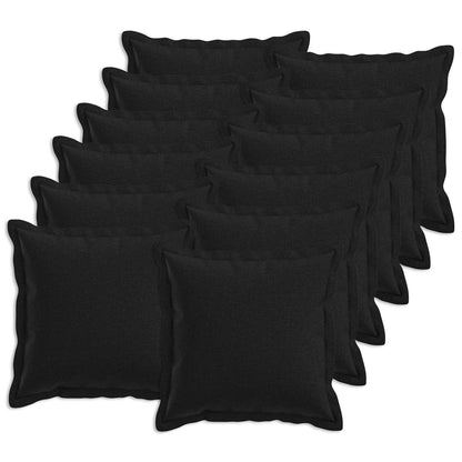 Throw Pillow HOUTEN 45 x 45 cm Faux Linen 12 pcs Black