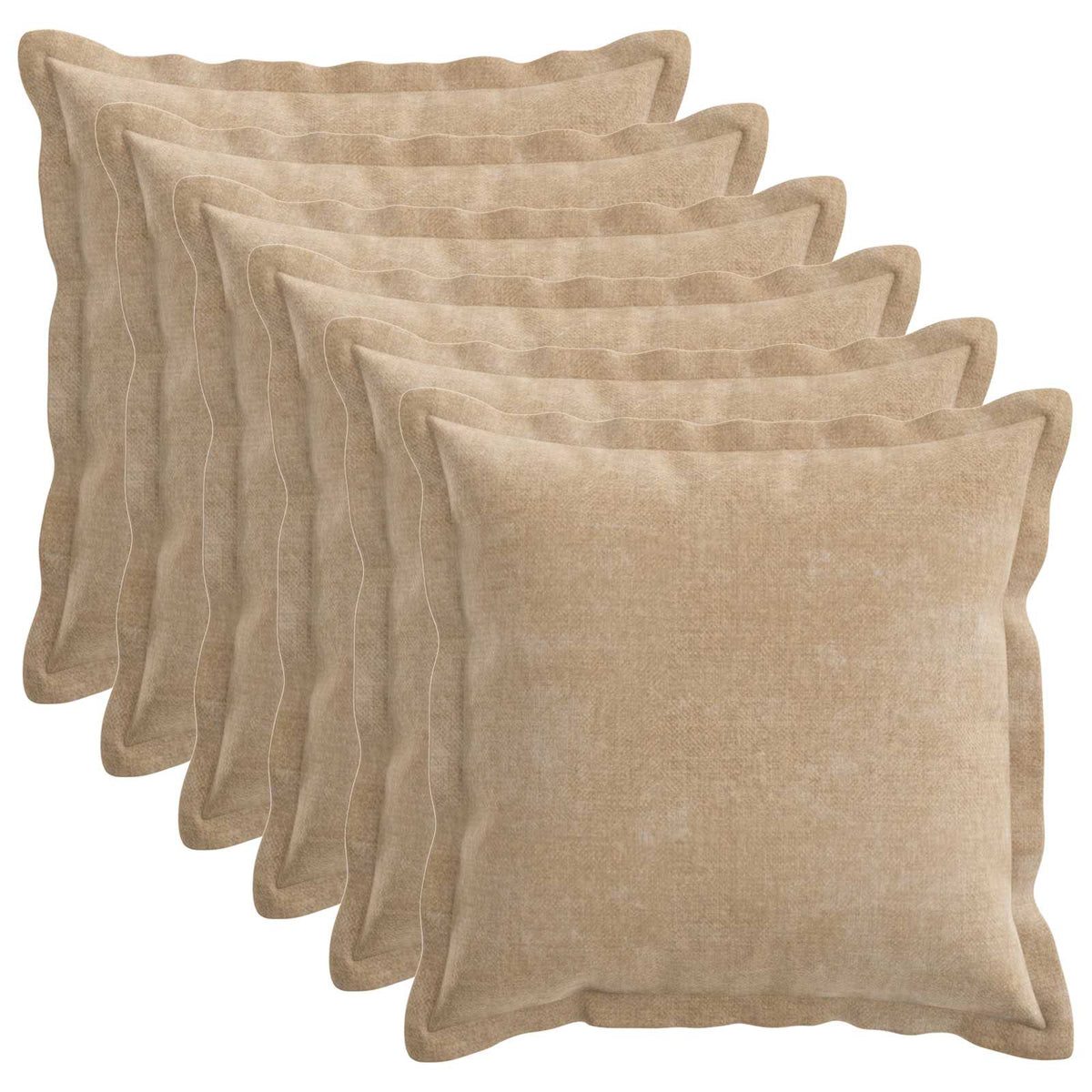 vidaXL Throw Pillow 6 pcs HOUTEN Taupe 45 x 45 cm Chenille Fabric 2
