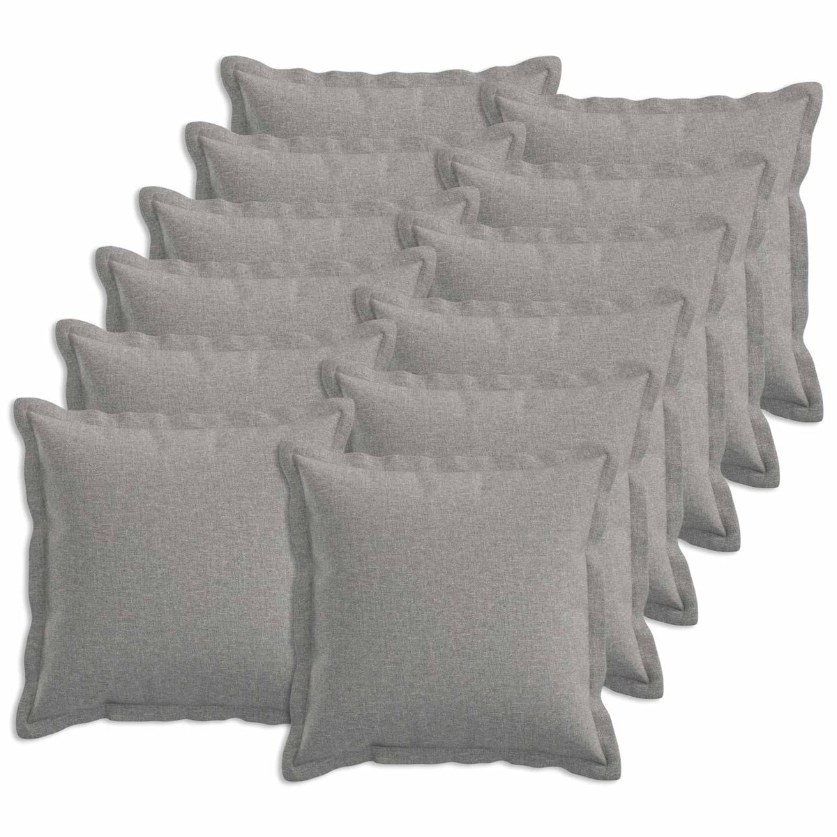 Throw Pillow HOUTEN 50 x 50 cm Faux Linen 12 pcs Cloud grey